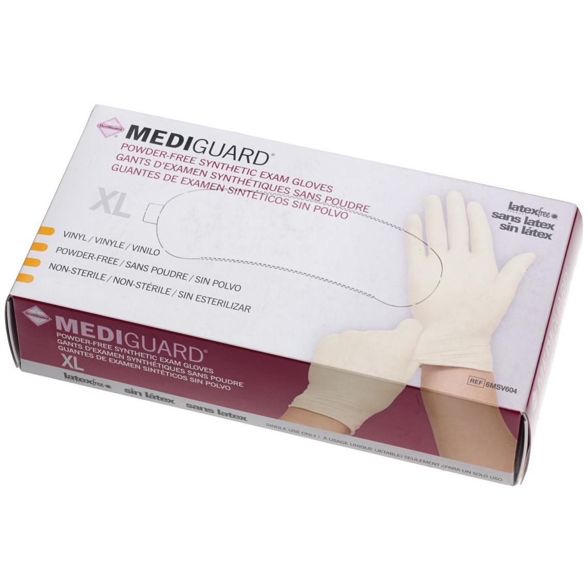 MediGuard Stretch Vinyl Exam Gloves XL 90Ct