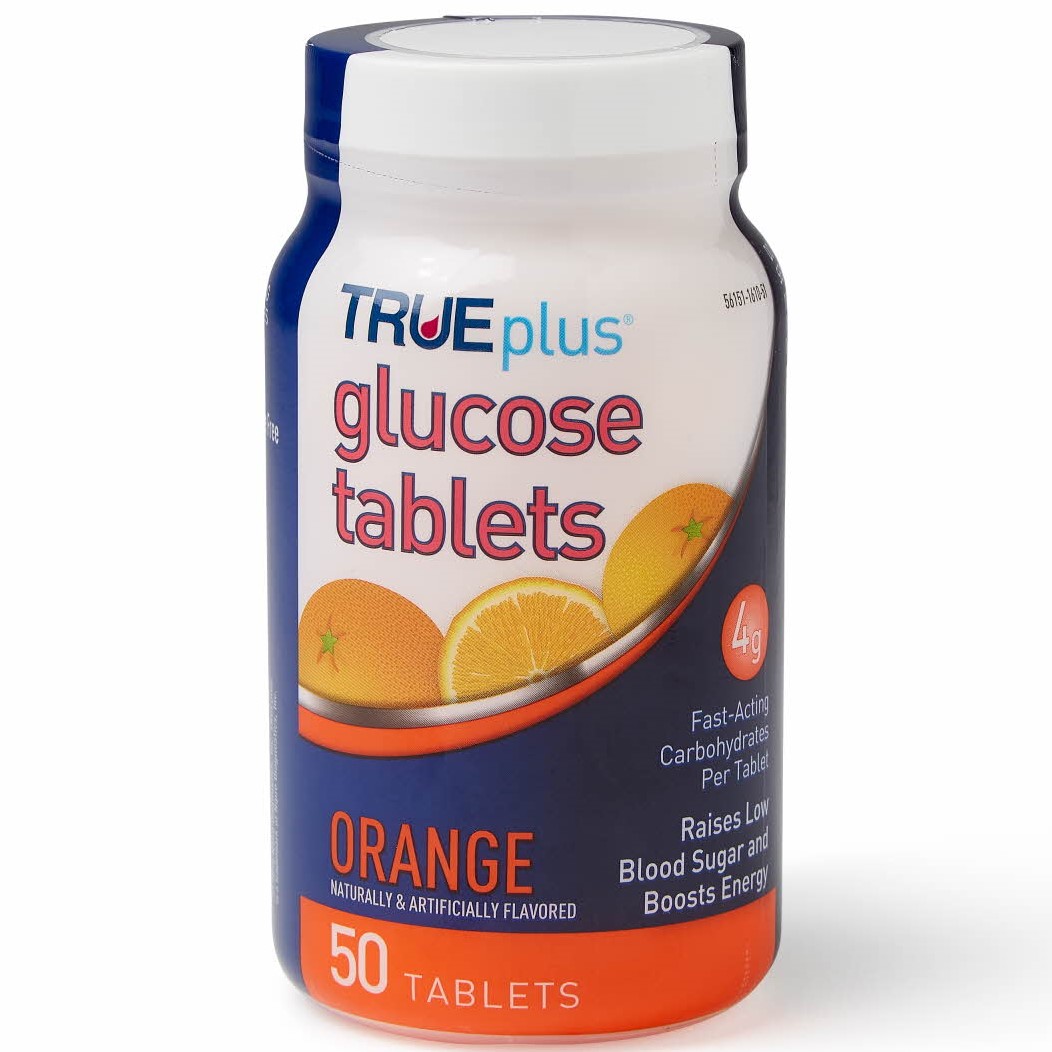 True Plus Glucose Chewable Tablets Orange 50Ct