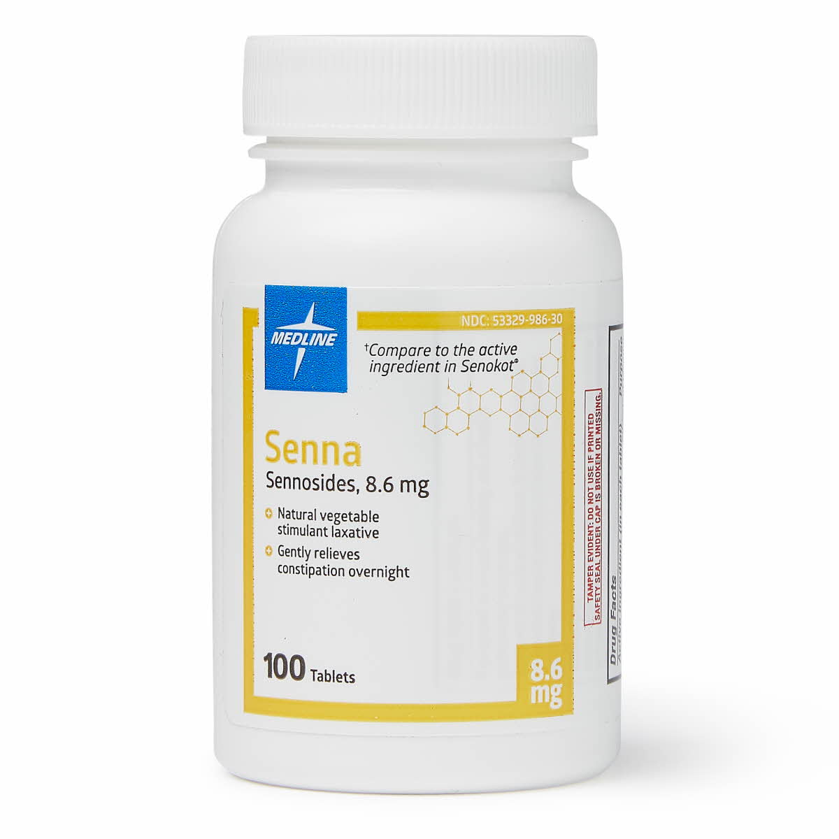 Medline Senna Natural Vegetable Laxative Tablets 8.6mg 100Ct