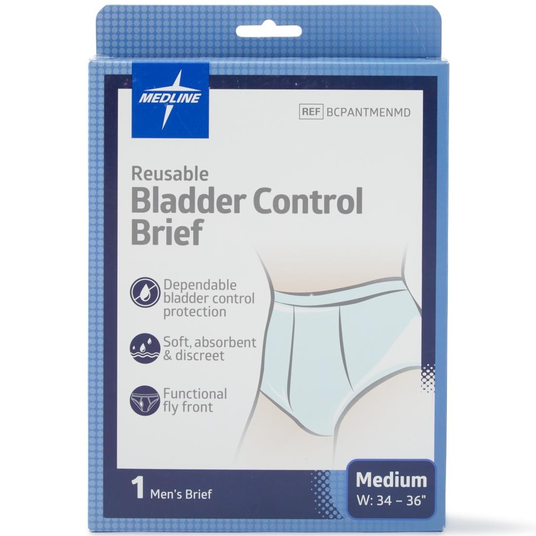 Medline Men's Reusable Bladder Control Brief M 1Ct