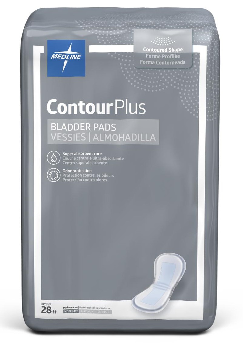 Medline ContourPlus Bladder Pad Moderate 5.5x10.5 28Ct