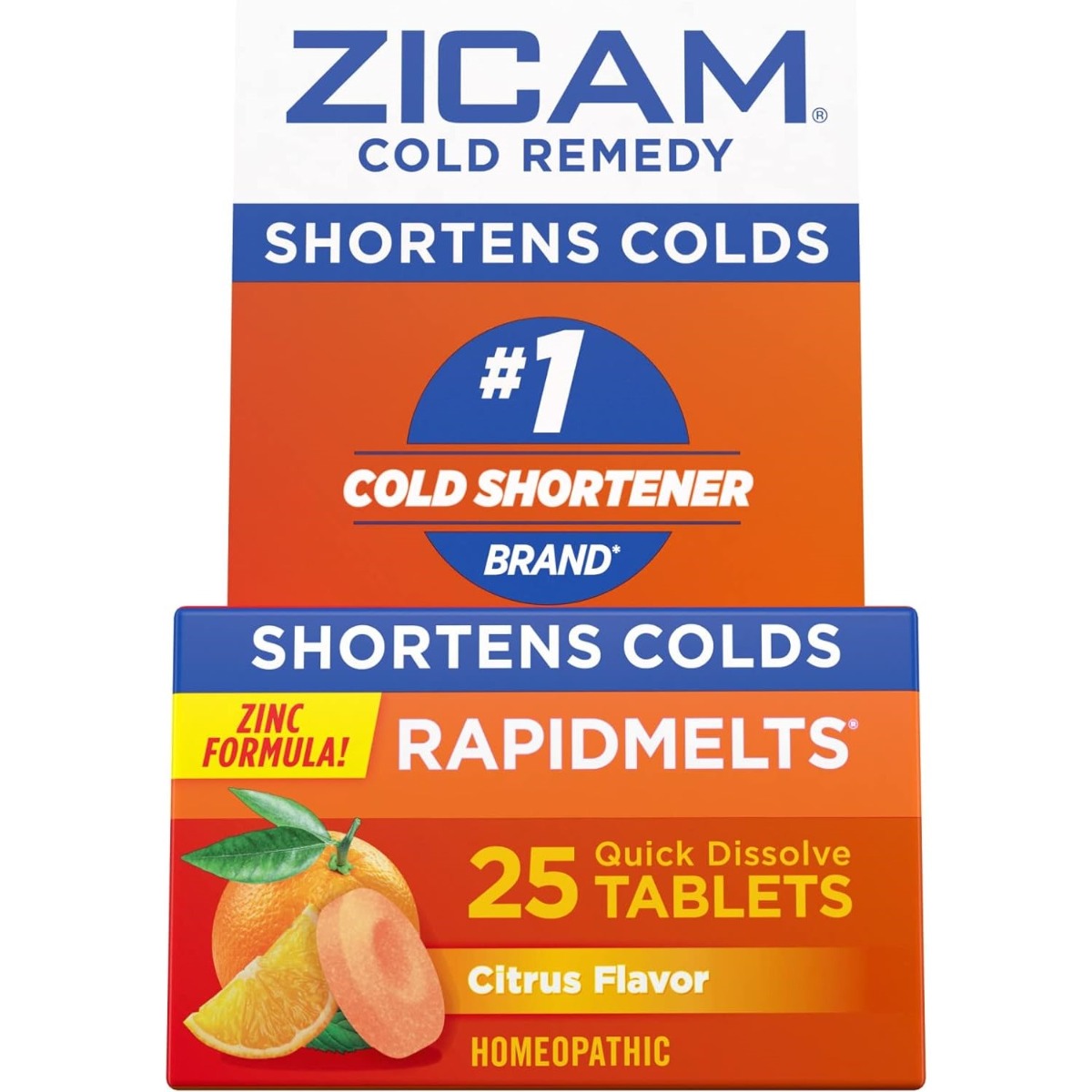 Zicam Cold Remedy Zinc Rapidmelts Citrus Flavor 25Ct