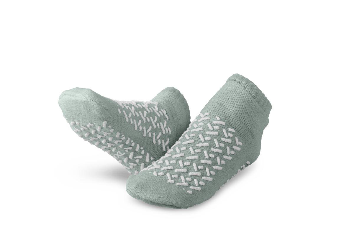 Medline Double-Tread Terrycloth Slippers Gray 2XL 1Pr