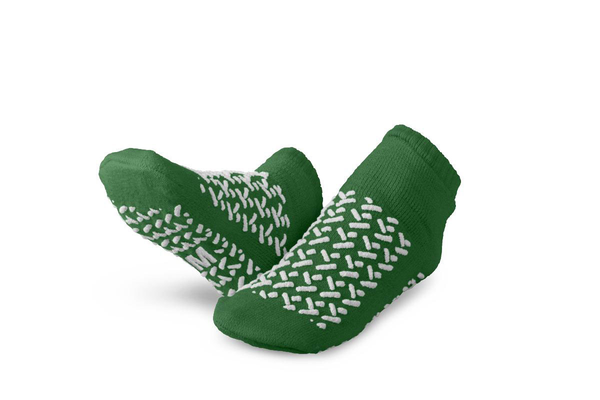 Medline Double-Tread Terrycloth Slippers Green M 1Pr