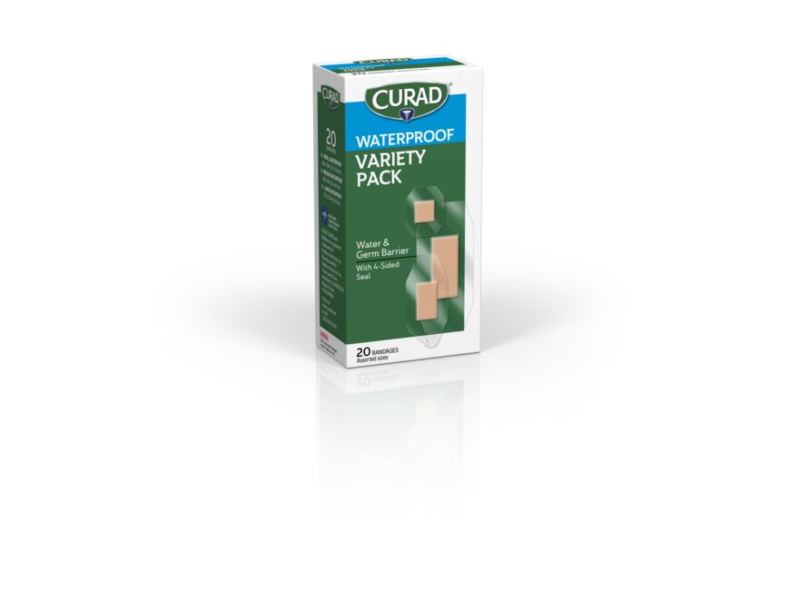 CURAD Clear Waterproof Adhesive Bandage Assorted 20Ct