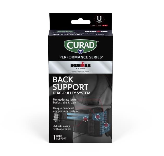 CURAD Performance IRONMAN Back Support w Dual-Pulley 4Ct