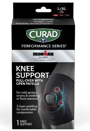 CURAD IRONMAN Neoprene Pull-Over Knee Supports with Open Patella L/XL 4Ct