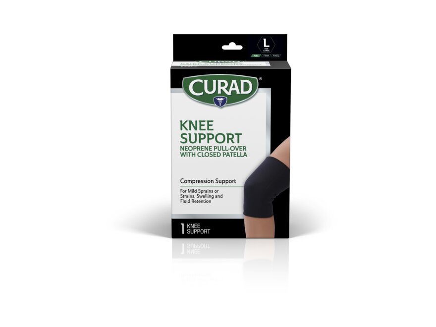CURAD Neoprene Pull-Over Knee Support Closed Patella L 1Ct
