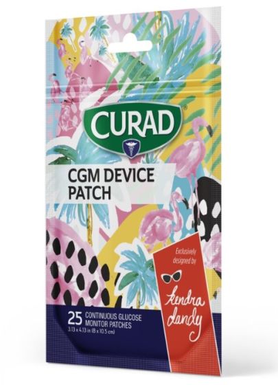 Curad Continuous Glucose Monitor Patch 3.13in x 4.13in Kendra Dandy Assorted Designs 25Ct CURCGMKD25V1H by Medline