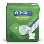 FitRight OptiFit Ultra Incontinence Briefs Unisex Heavy Absorbency 2XL 60in-70in 80Ct