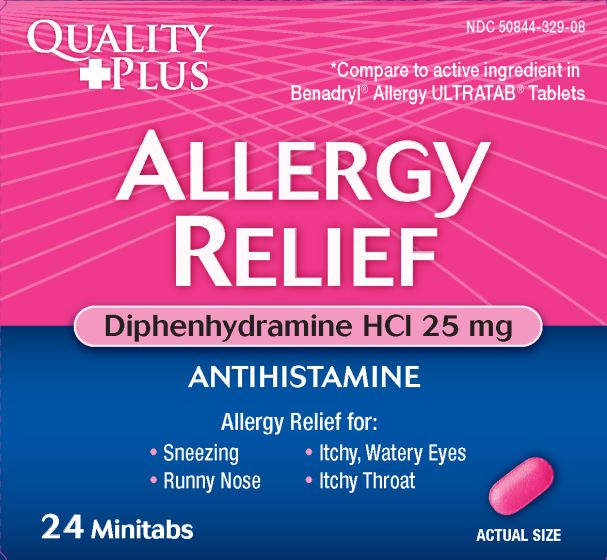 Quality Plus Allergy Relief Diphenhydramine Tablet 25mg 24Ct OTC329080 by Lnk International