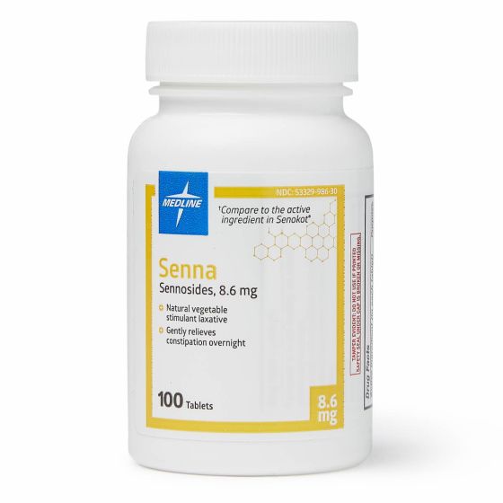 Medline Senna Natural Vegetable Laxative Tablets 8.6mg 100Ct OTCM00007H by Medline