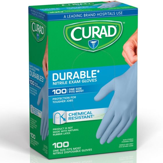 CURAD Nitrile Exam Gloves One Size 100Ct CUR4145RH by Medline