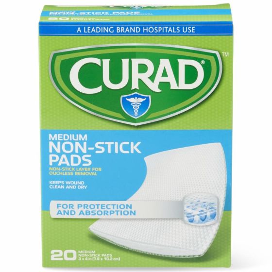 CURAD Sterile Nonstick Pad Medium 3x4 20Ct CUR47398RBZ by Medline