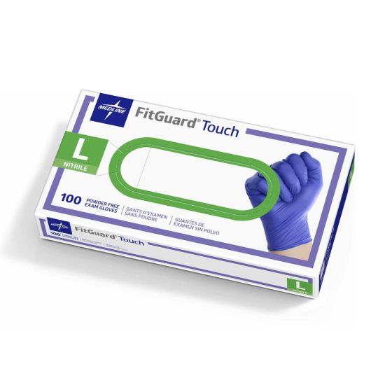 Medline FitGuard Touch Nitrile Exam Gloves L 1000Ct