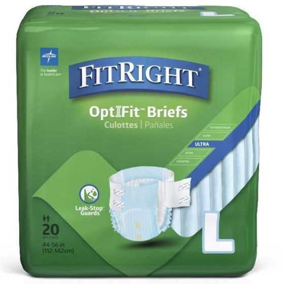 Medline FitRight OptiFit Ultra Disposable Brief L 20Ct FITULTRALGZ by Medline