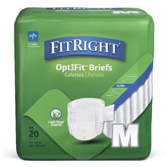 Medline FitRight OptiFit Ultra Disposable Brief M 20Ct FITULTRAMDZ by Medline