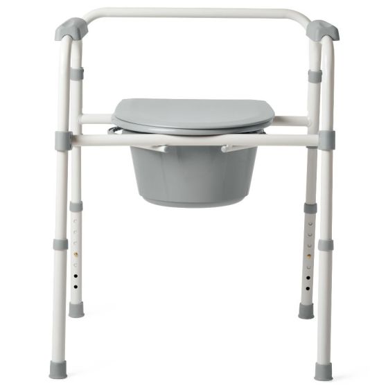 Medline 3-in-1 Folding Steel Commode 350lb Capacity 1Ct G1-200X1 by Medline