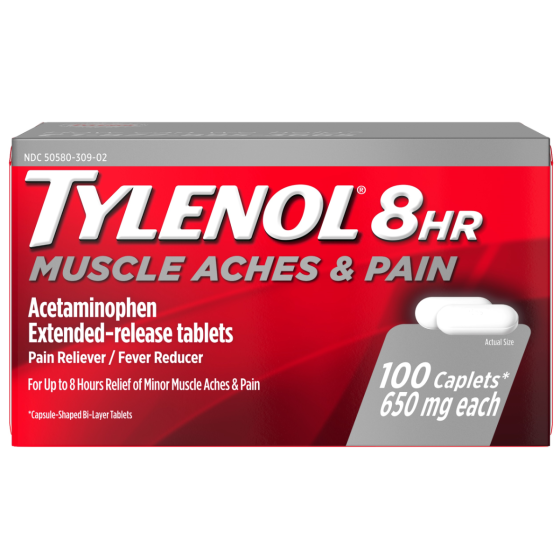 Tylenol 8 HR Muscle Aches and Pain Caplets 650mg 100Ct JIP29723H by Johnson & Johnson