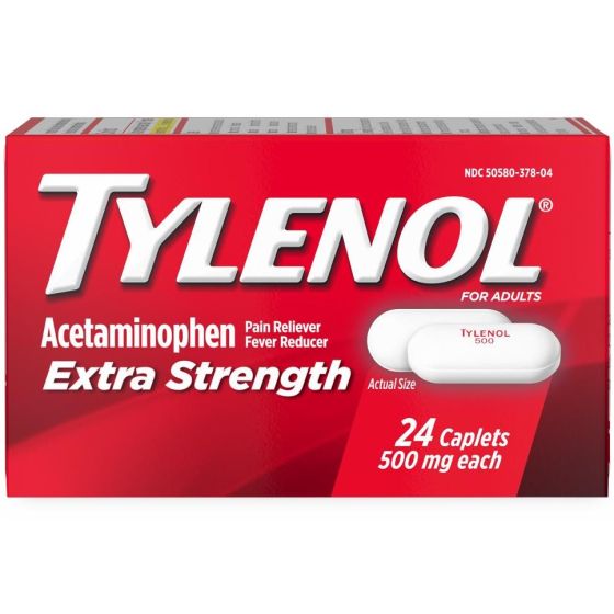 Tylenol Extra Strength Caplets 500mg 24Ct JIP44905H by Johnson & Johnson
