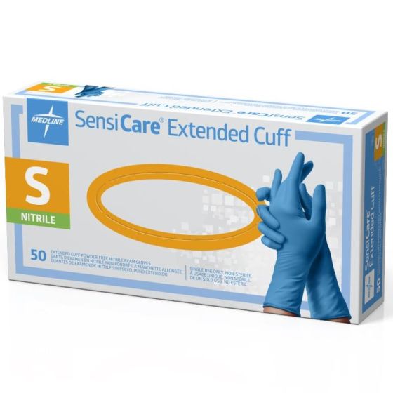健康・医学 EXTREMITY TECHNIQUE SensiCare Extended Cuff Nitrile Exam Gloves Size S 50Ct
