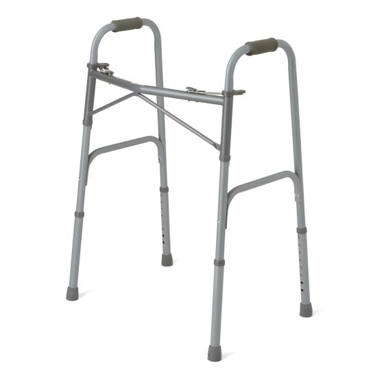 Medline Adult Bariatric Folding Walker 650lbs Gray 1Ct MDS86410XWB by Medline