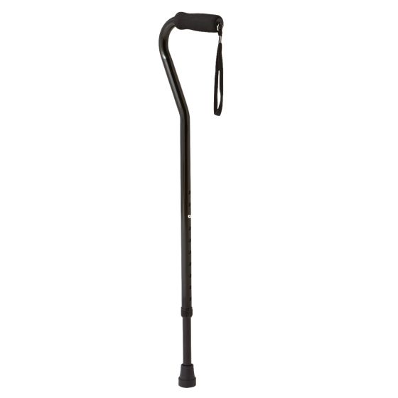 Medline Offset Handle Aluminum Cane 300lb Cap Black 1Ct MDS86420H1 by Medline
