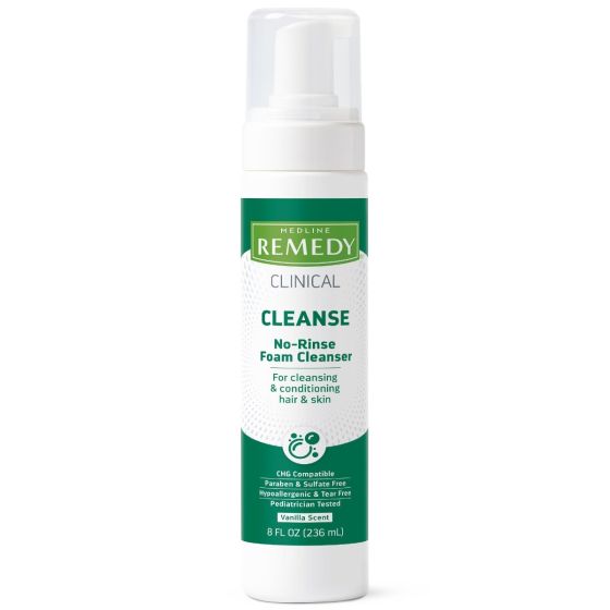 Medline Remedy Clinical No-Rinse Foam Cleanser 8oz 12Ct