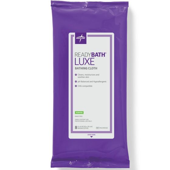 ReadyBath LUXE Bathing Wipes Scented 8Ct MSC095102H by Medline