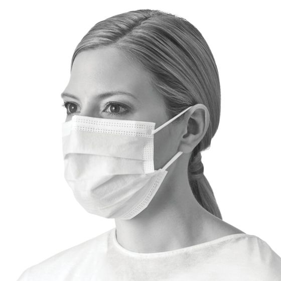 Medline ASTM Level 1 White 3-Ply Face Mask 10Ct NON10CT355Z by
