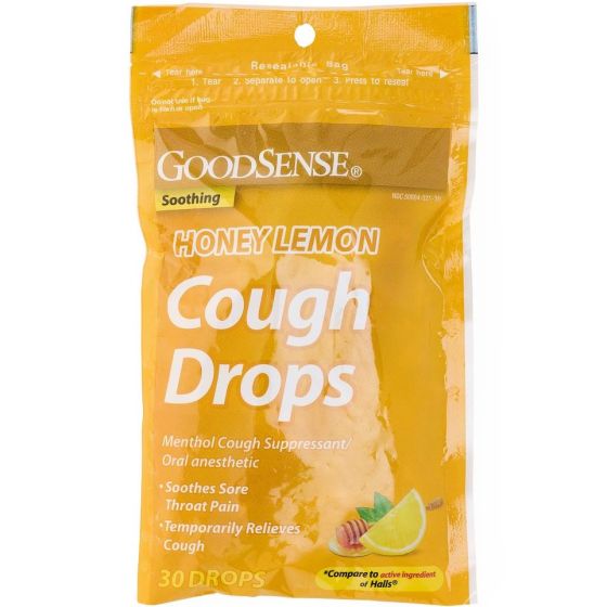 GoodSense Cough & Sore Throat Relief Lozenges Honey Lemon 7.5mg 30Ct OTC00043A by Geiss, Destin & Dunn