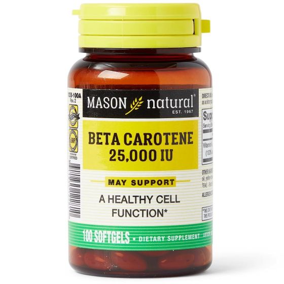 Beta Carotene 25,000 IU With Vitamin A Softgels 100Ct OTC122810 by Mason Vitamins, Inc