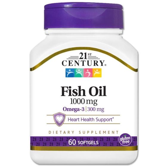 Omega-3 Fish Oil Softgels 1000mg 60Ct OTC214954 by 21St Century Healthcare, Inc.