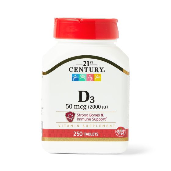 Vitamin D3 Tablets 50mcg 250Ct OTC279847 by 21St Century Healthcare, Inc.