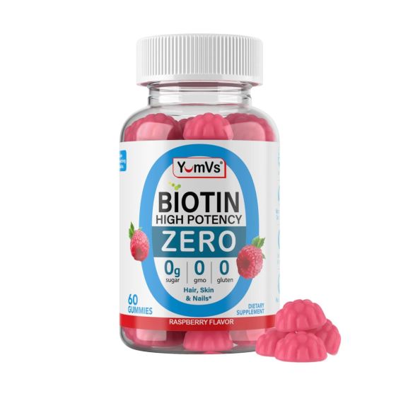 Yum-Vs Biotin High Potency Gummies Raspberry 5000mcg  60Ct OTC611416 by Geri-care Pharmaceuticals