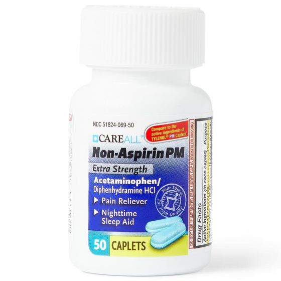 Acetaminophen PM Extra-Strength Caplets 500mg 50Ct OTC765151 by Medline