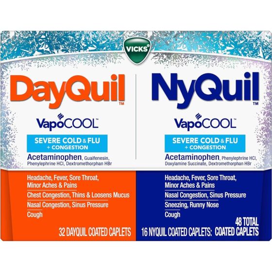 Vicks DayQuil / NyQuil Vapocool Severe Cold & Flu Congestion Caplet 48Ct POG00038469H by Vicks