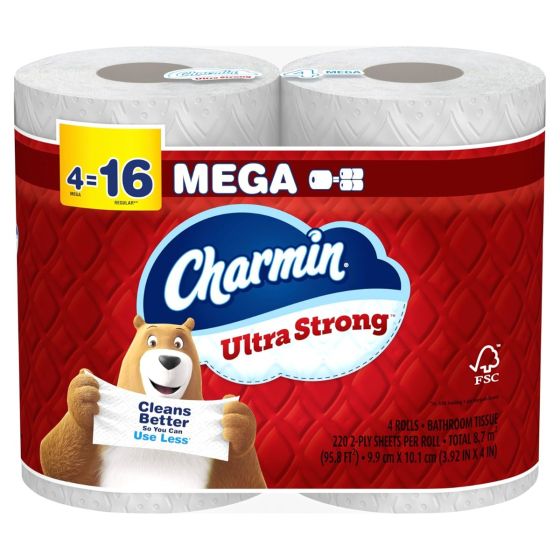 Charmin Ultra Strong Toilet Paper Mega Rolls 4Ct POG772132200H by Charmin