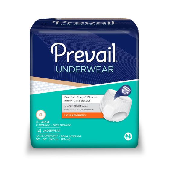 Prevail Protective Underwear Unisex XL 58in-68in 14Ct PV514Z by First Quality Products
