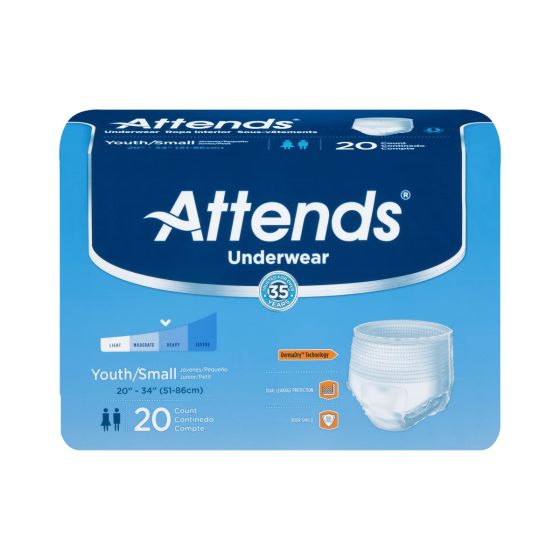 Attends Advanced Incontinence Underwear Youth/S 20Ct PRKAPP0710Z by Attends Healthcare Products