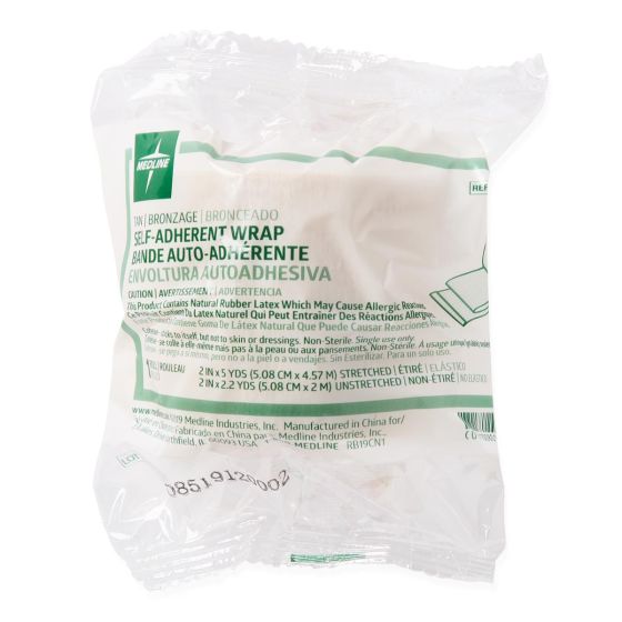 Medline Non-Sterile Self-Adherent Latex Wrap 2in x 5yds Tan 1Ct