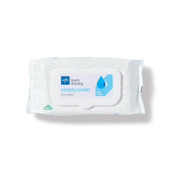 Mom & Baby simply water Baby Wipes 60Ct SWW720H by Medline