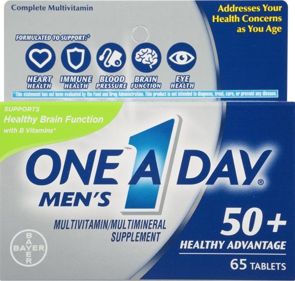 One A Day Men's 50+ Complete Multivitamin Tablet 65Ct DTF718511H by Bayer Healthcare