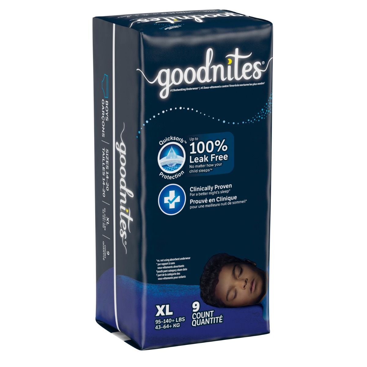 goodnites XXL 12枚入り 男の子用 Goodnites Bedwetting Underwear for Boys, Size XXL (120-165