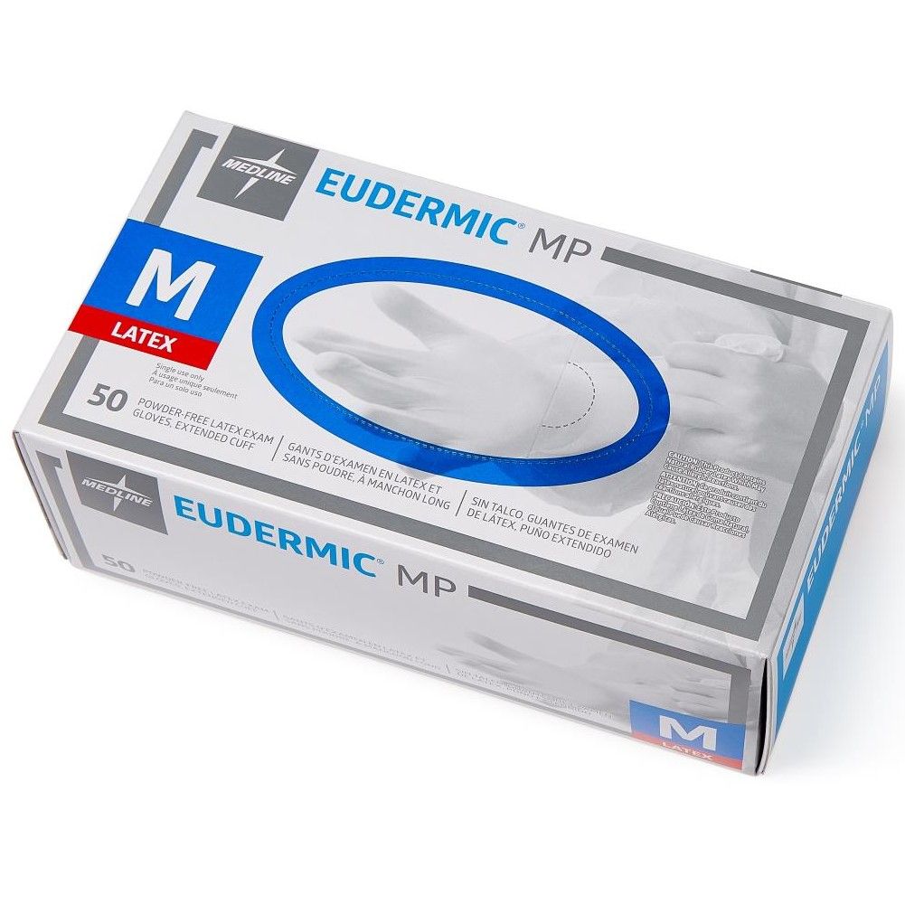 Medline Eudermic MP High-Risk Latex Exam Gloves Size M 500Ct