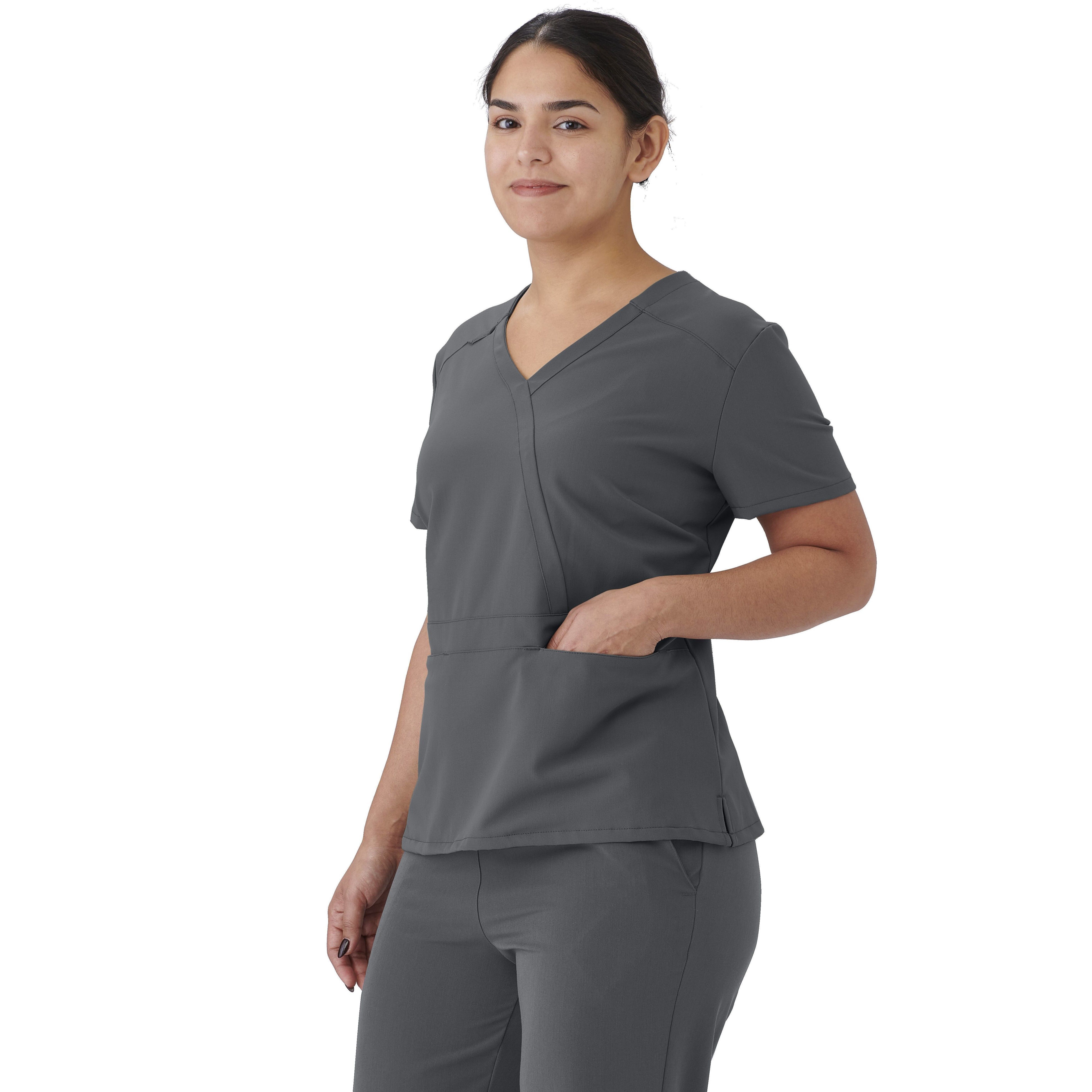 AVE - Staten 4865 Women's 2 Pocket Scrub Top Charcoal Size M