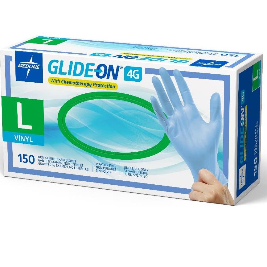 Medline Glide-On 4G Vinyl Chemo Protection Gloves - Shop All