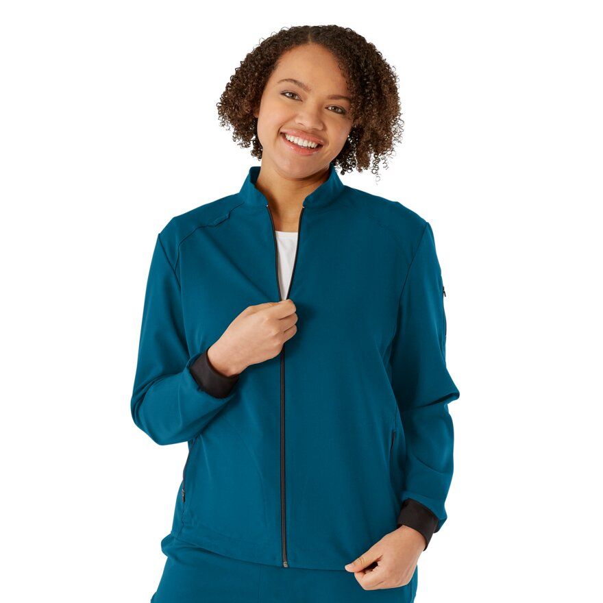 Solano ave Women's Athletic Fit Scrub Jacket Caribbean Blue M Solano ave Women's Athletic Fit Scrub Jacket Caribbean Blue M