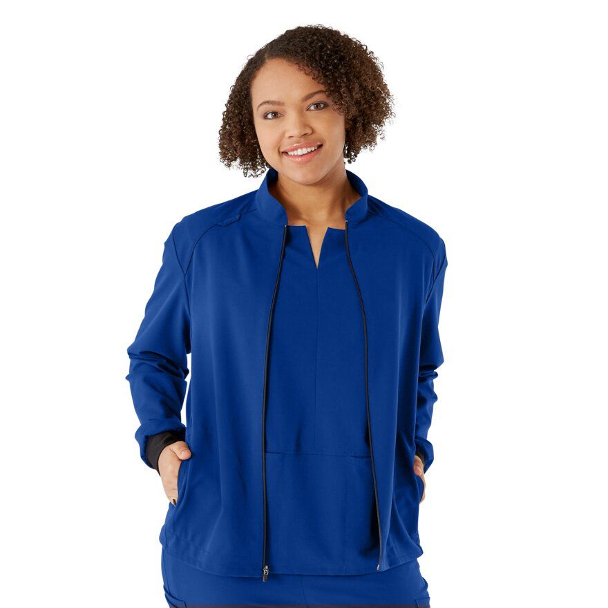 Solano ave Women's Athletic Fit Scrub Jacket Royal Blue M