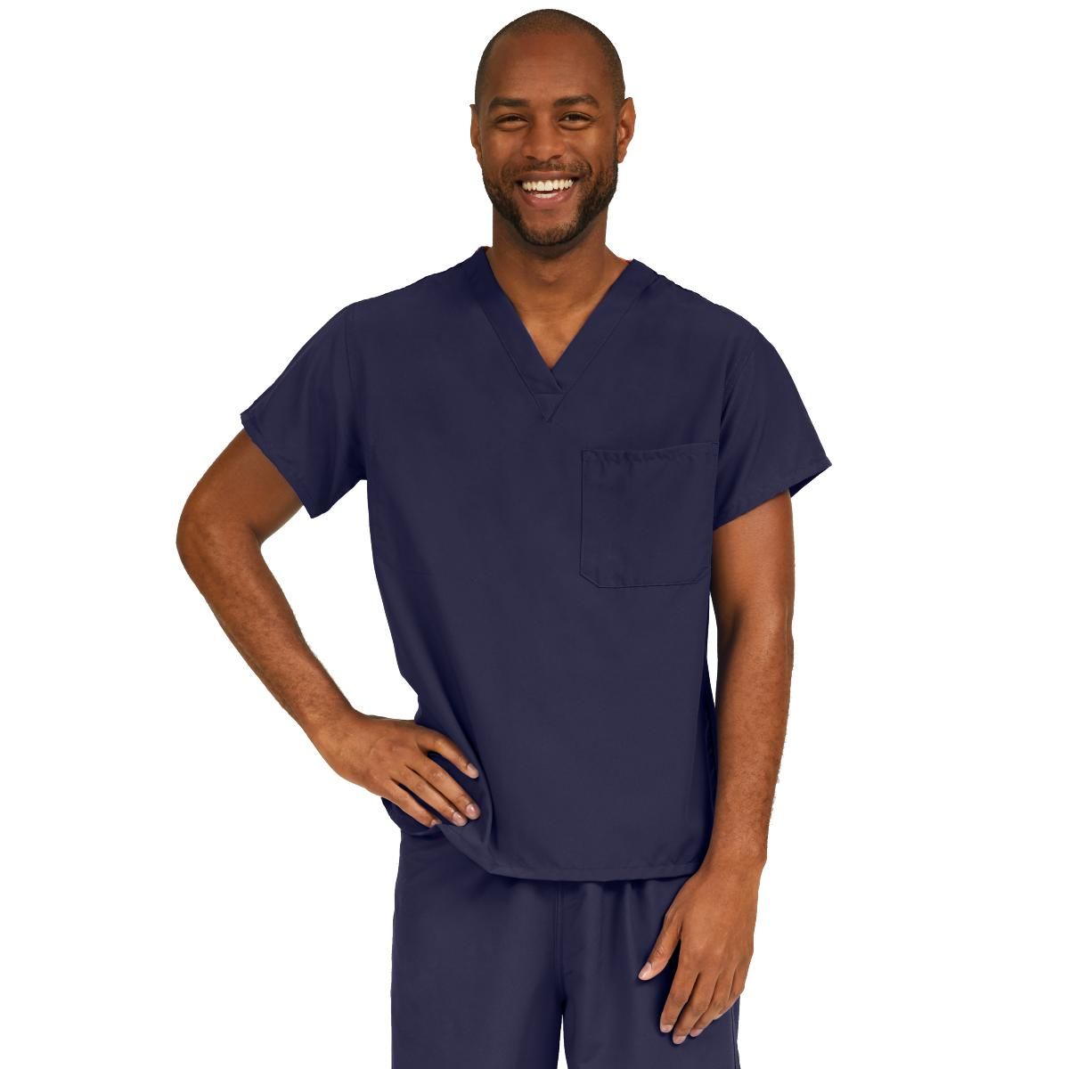 F.C.R.B x READY MADE トレーニングシャツ　XL NAVY PerforMAX Unisex Reversible V-Neck 2-Pocket Scrub Top with